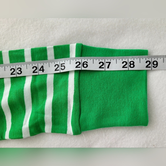 NWT Women's Sz Small Pajama Set, Green and White Striped - Picture 11 of 16